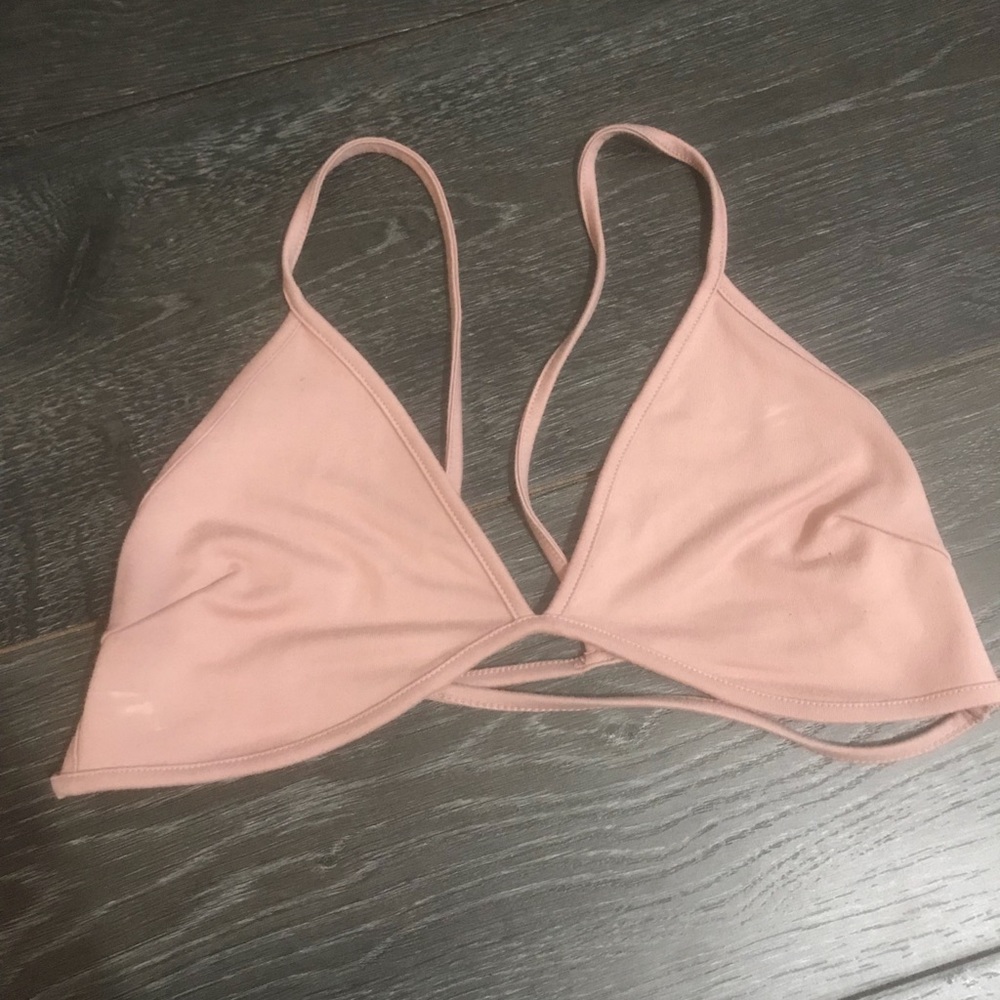 pink bralette.